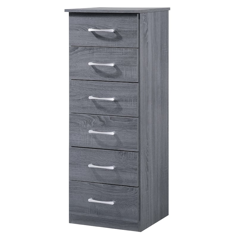 6-Drawer Wooden Bedroom Chest - 48" - Gray