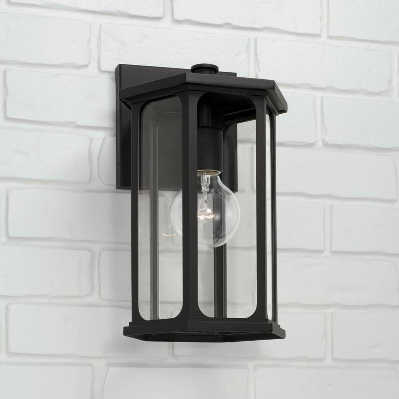 Walton Outdoor 1-light Small Wall Lantern w/ Clear Glass