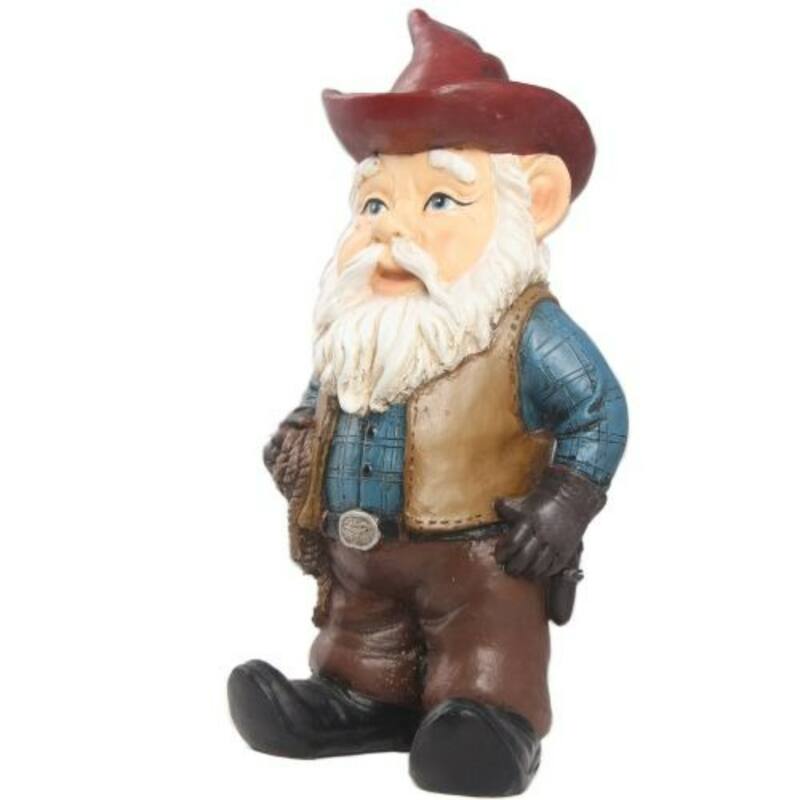 10.25" Cowboy Gnome Outdoor Garden Statue