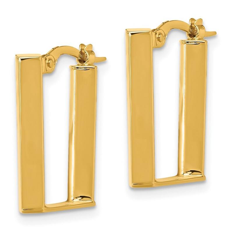 Curata 14k Yellow Gold Polished U Shape Hoop Earrings - 21x14.9mm