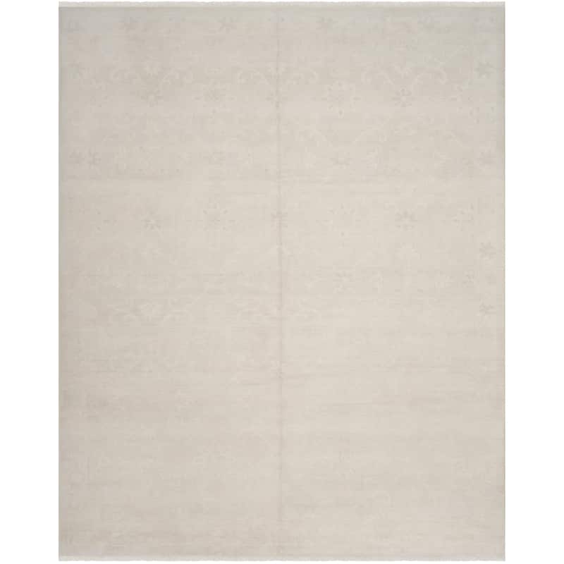 SAFAVIEH Couture Hand-knotted Oushak Myeong Traditional Oriental Wool Rug - 8' x 10' - Light Blue/Ivory