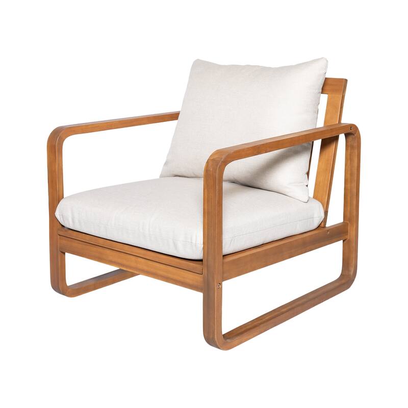 Christopher Knight Home - Outdoor Acacia Wood Lounge Chair with Cushions