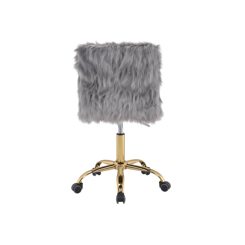 Modern HighEnd Luxury Style 360 Degree Swivel Adjustable Seat Height Faux Fur Office Chair
