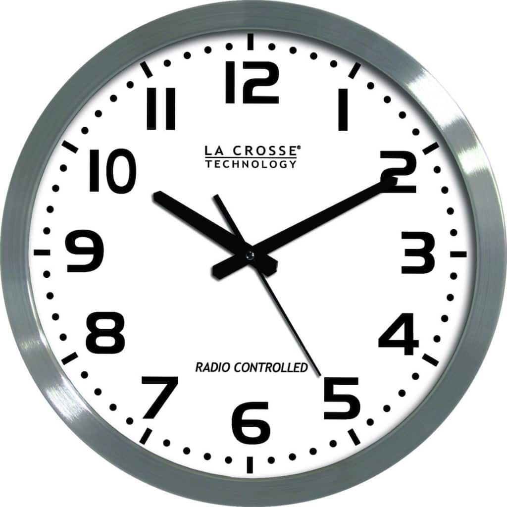 16" Silver and Black Atomic Analog Wall Clock