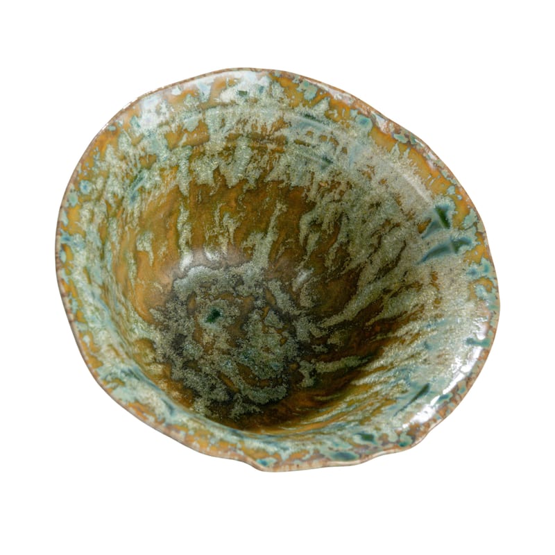 Stoneware Bowls with Reactive Crackle Glaze - 4.8"L x 4.3"W x 2.4"H