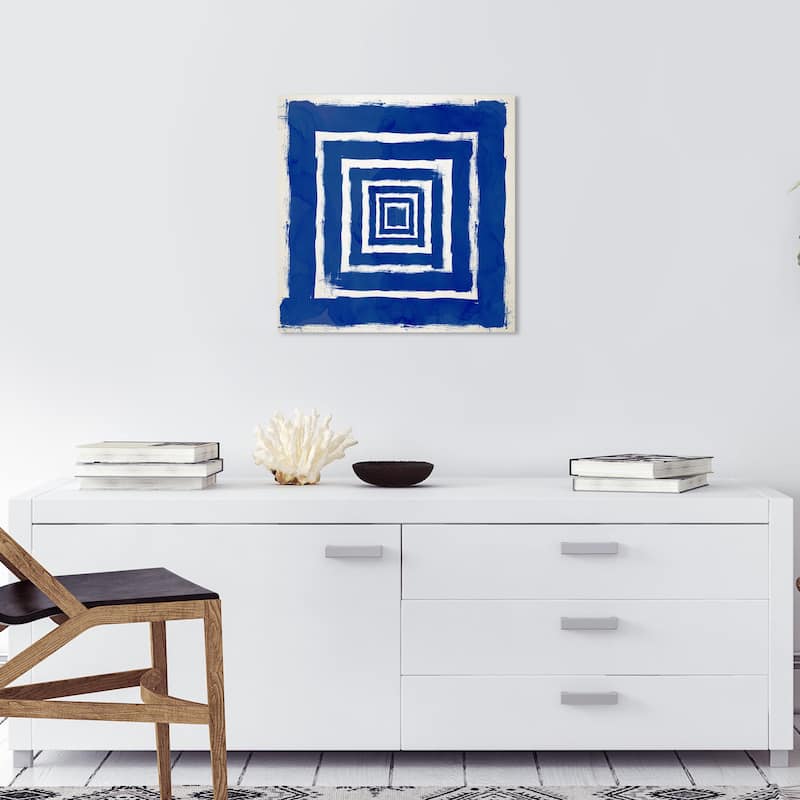 Wynwood Studio Canvas Abstract Magical Thinking Bleu Blue and Dark Blue Modern & Contemporary Wall Art Canvas Print - 20 x 20