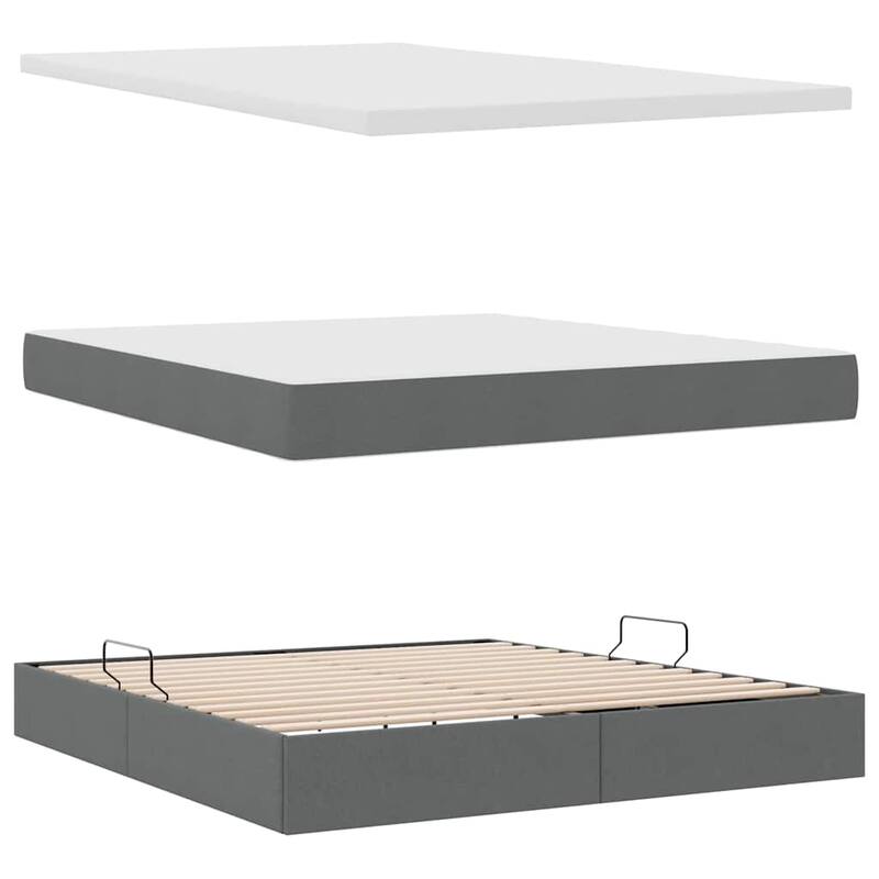 vidaXL Storage Bed with Mattress in Polyester