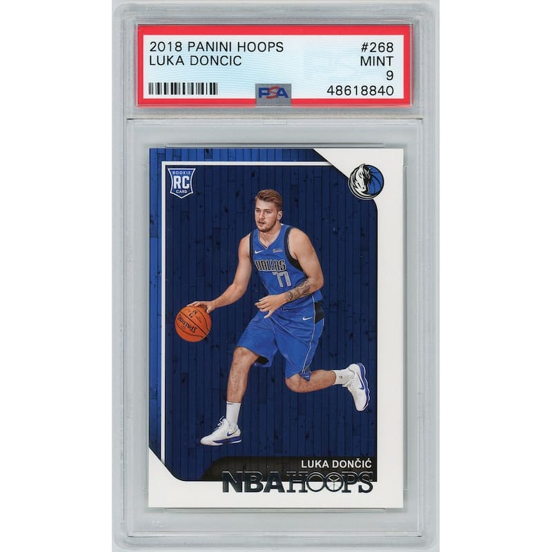 Luka Doncic 2018 Panini Hoops Basketball Rookie Card RC #268 Graded PSA 9 MINT - 8'6" x 11'6"