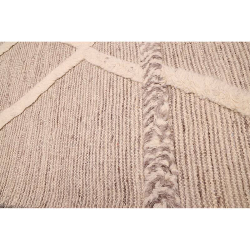 ECARPETGALLERY Hand-knotted Looma Taupe Wool Rug - 7'8 x 10'1