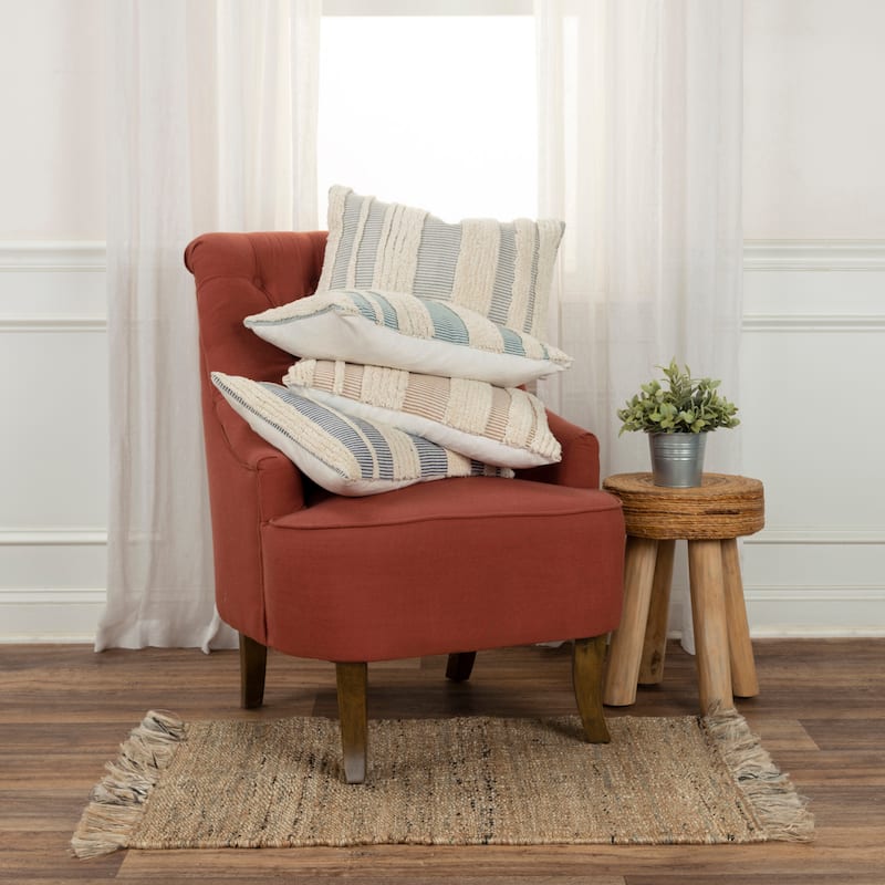 Rizzy Home Boho Stripe Tufted Throw Pillow