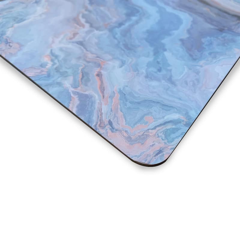 Dainty Home Marble Cork Placemat Set of 2 12" x 18'' in Blue