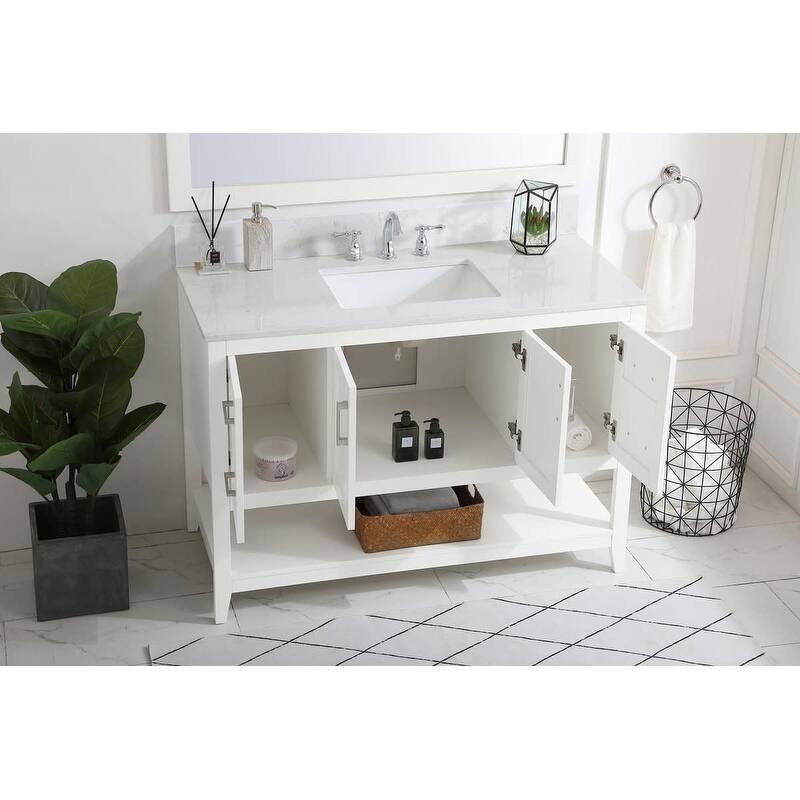 Elegant Lighting VF16048-BS Aubrey 48" Free Standing Single Basin