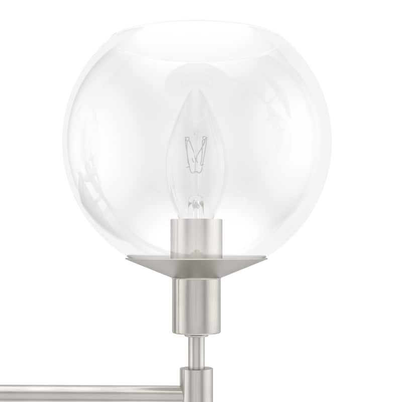 Hunter Xidane Vanity Wall Light - Bathroom, Mid Century Modern, Glam - Clear glass