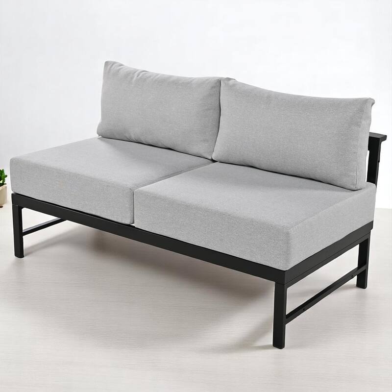 Outdoor U-Shaped Patio Sofa Set with Cushions, Modern Modular Conversation Set for Garden, Deck, Backyard,7-Piece Seating Set
