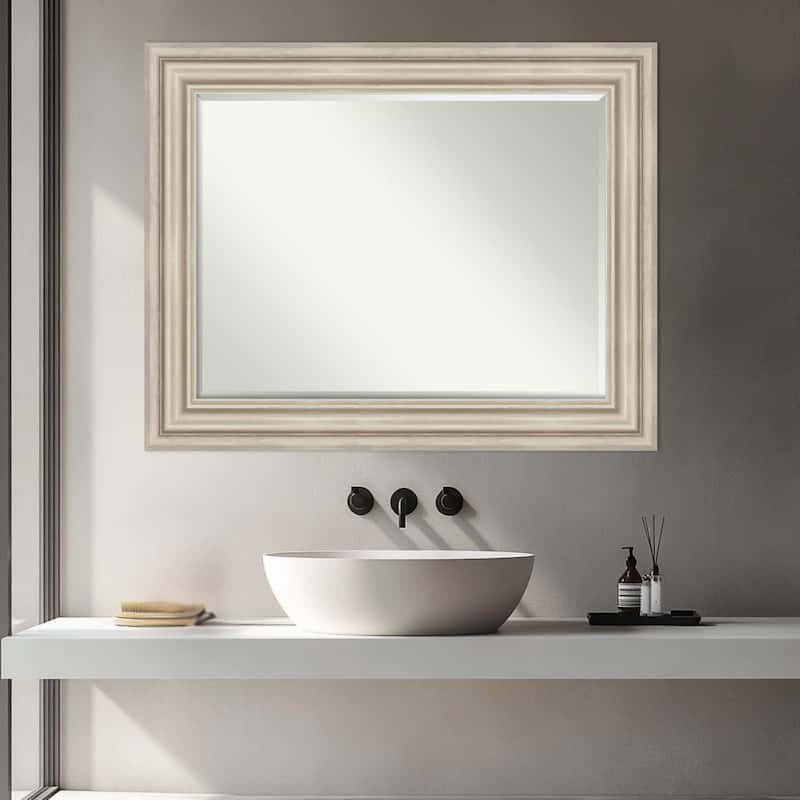 Sierra Half-Inch-Bevel Wood Framed Bathroom Vanity Wall Mirror