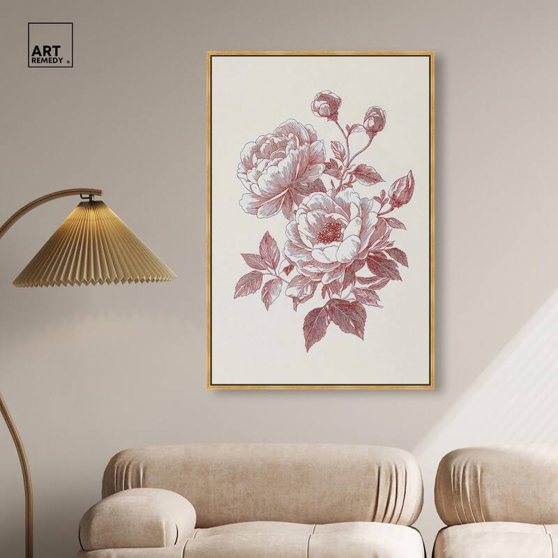 Breezy Red Pencil Blooms Canvas by Art Remedy