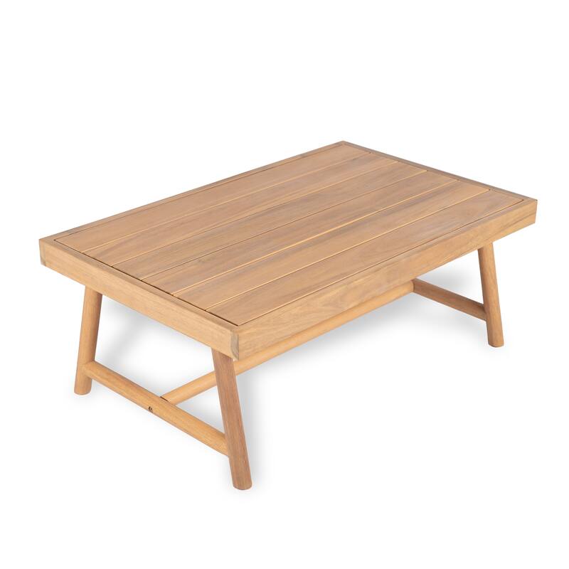 Christopher Knight Home - Mason Outdoor Acacia Club Chair and Coffee Table Set with Water-Resistant Cushions