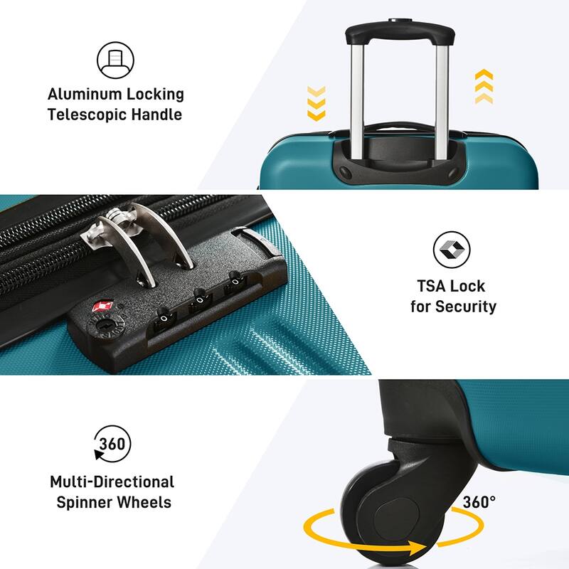Luggage Set 4 Piece, ABS Hardside Expandable Luggage w/Spinner Wheels, TSA Lock, Spinner Wheels, Travel Bag