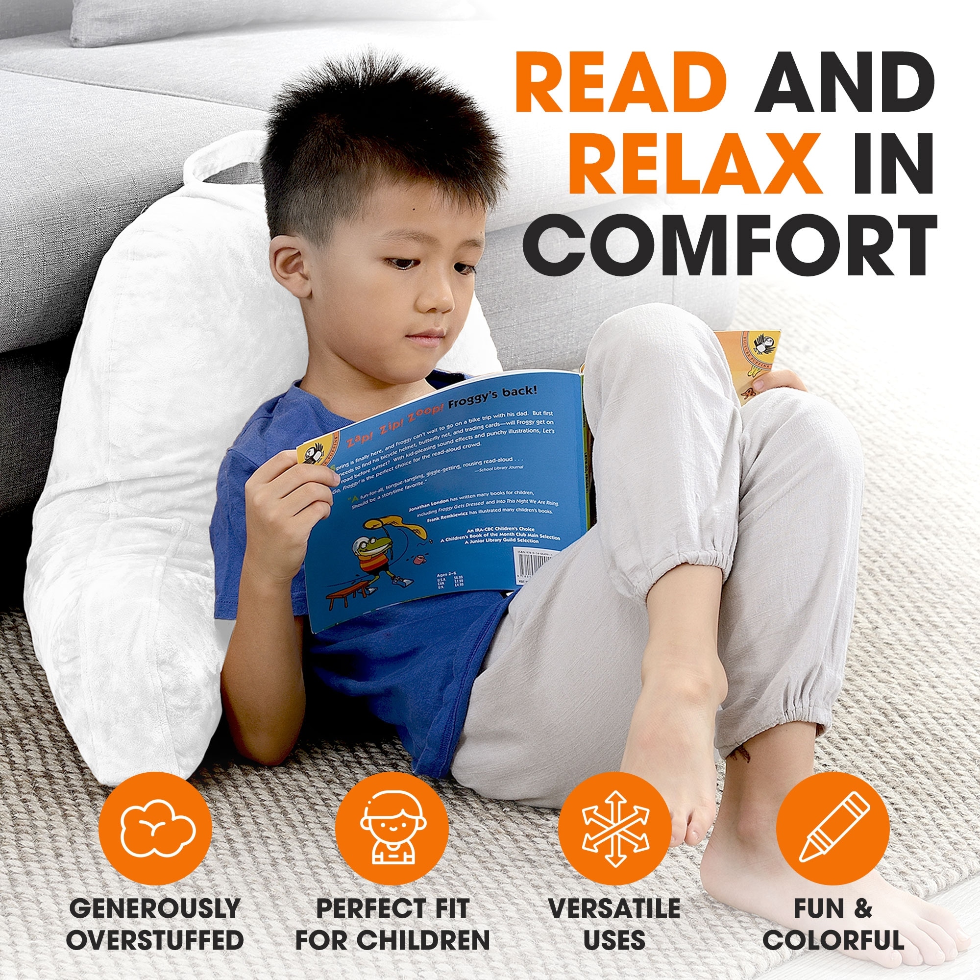 Childrens reading pillow top
