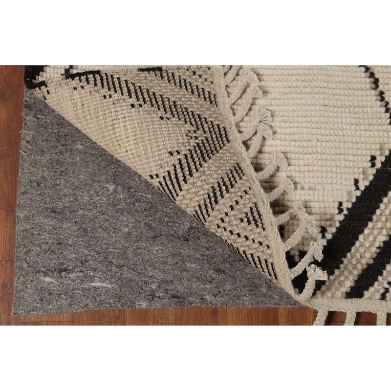 All-Over Trellis Moroccan Area Rug Handmade Wool Carpet - 8'10"x 12'2"
