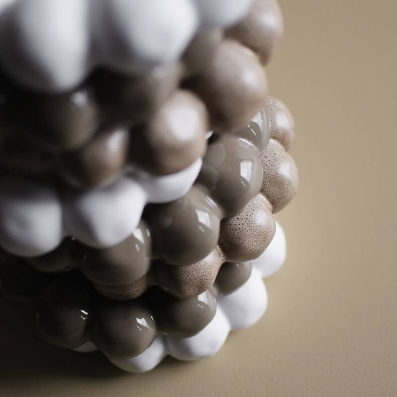 Rounded Shape Ceramic Plate Candle Holder - 6.75" - Beige