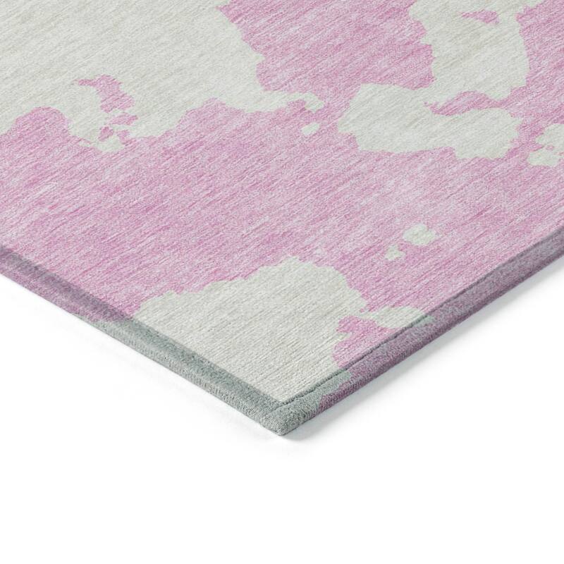 Machine Washable Indoor/ Outdoor Contemporary Abstract Chantille Rug