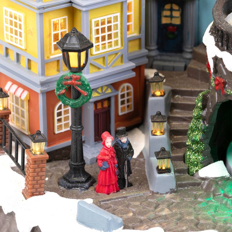 LED Lighted and Musical City Hall Christmas Village Display - 12.5"