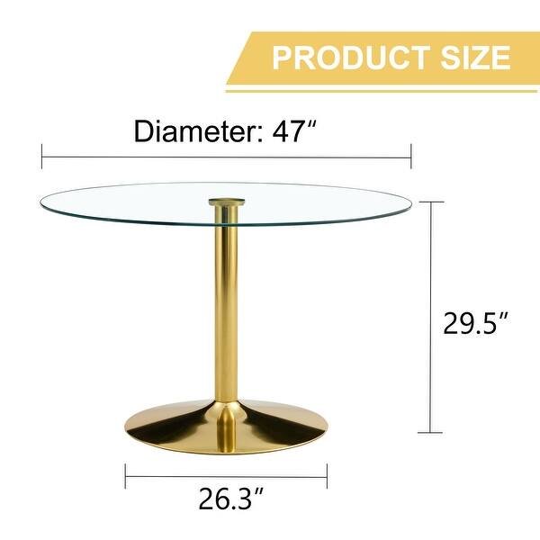 Minimalist round dining table with gold metal legs - Bed Bath & Beyond ...
