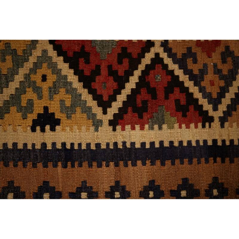Kilim Qashqai Persian Vintage Area Rug Flatweave Wool Carpet - 5'9" X 8'1"