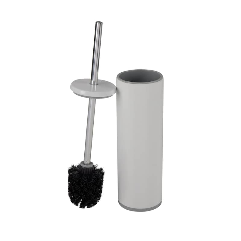 Bath Bliss Modern Aluminum Deluxe Stainless Steel Toilet Brush with Removable Liner in Black