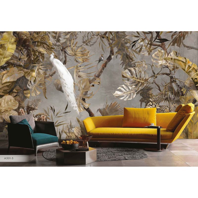 Exotic White Peacock Wallpaper Mural