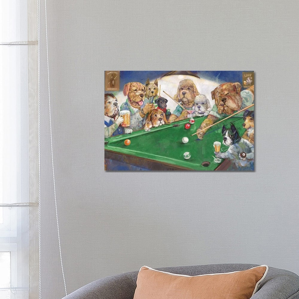 iCanvas "Pool Dogs" by Ruane Manning Canvas Print