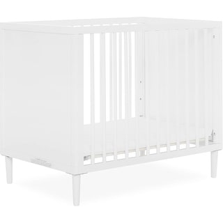 Dream On Me Lucas Mini Modern Crib with Rounded Spindles in White