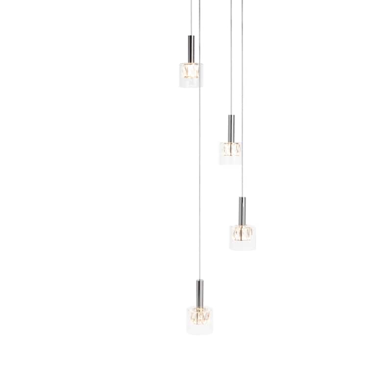 SAFAVIEH Lighting Eban Pendant - 15.3"x15.3"x52.28-82.28"