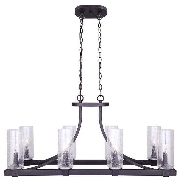 Shop Canarm Nash 8 Light Chandelier With Seeded Glass Oil Rubbed