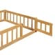 preview thumbnail 14 of 12, Twin Kids Wooden Floor Bed with Integrated Clothes Drying Rack