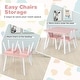 preview thumbnail 17 of 27, 3 Pieces Kids Table and Chairs Set for Arts Crafts Snack Time - 24.5" x 24.5" x 17"