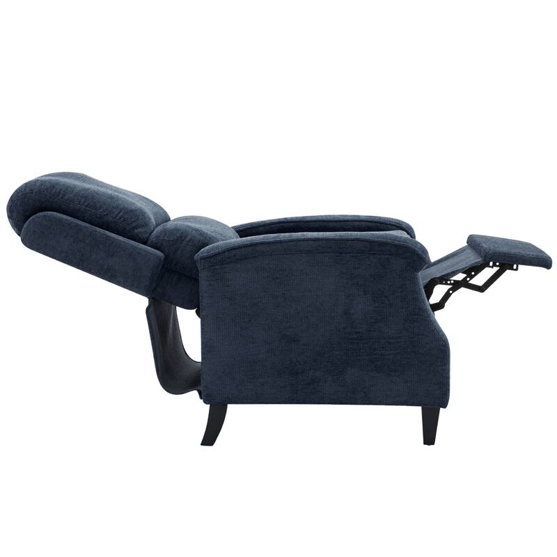 Push-Back Upholstered Recliner with Thickened Seat Cushion Backrest