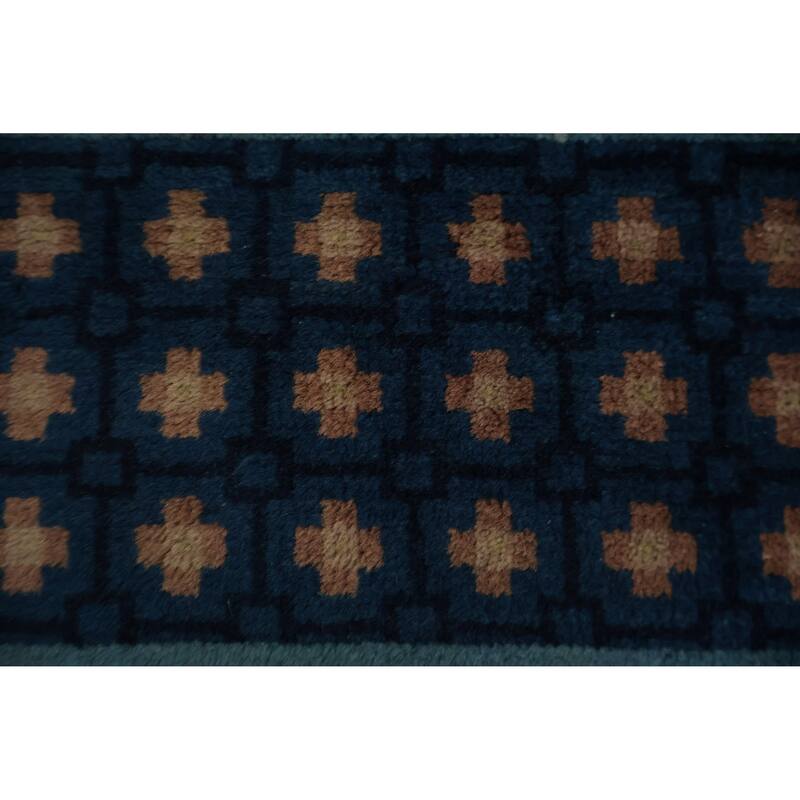 Hand Knotted Oriental 100% Wool Carpet Traditional Medallion Oranges & Rust Art Deco Area Rug - 8' 11'' X 6' 0''