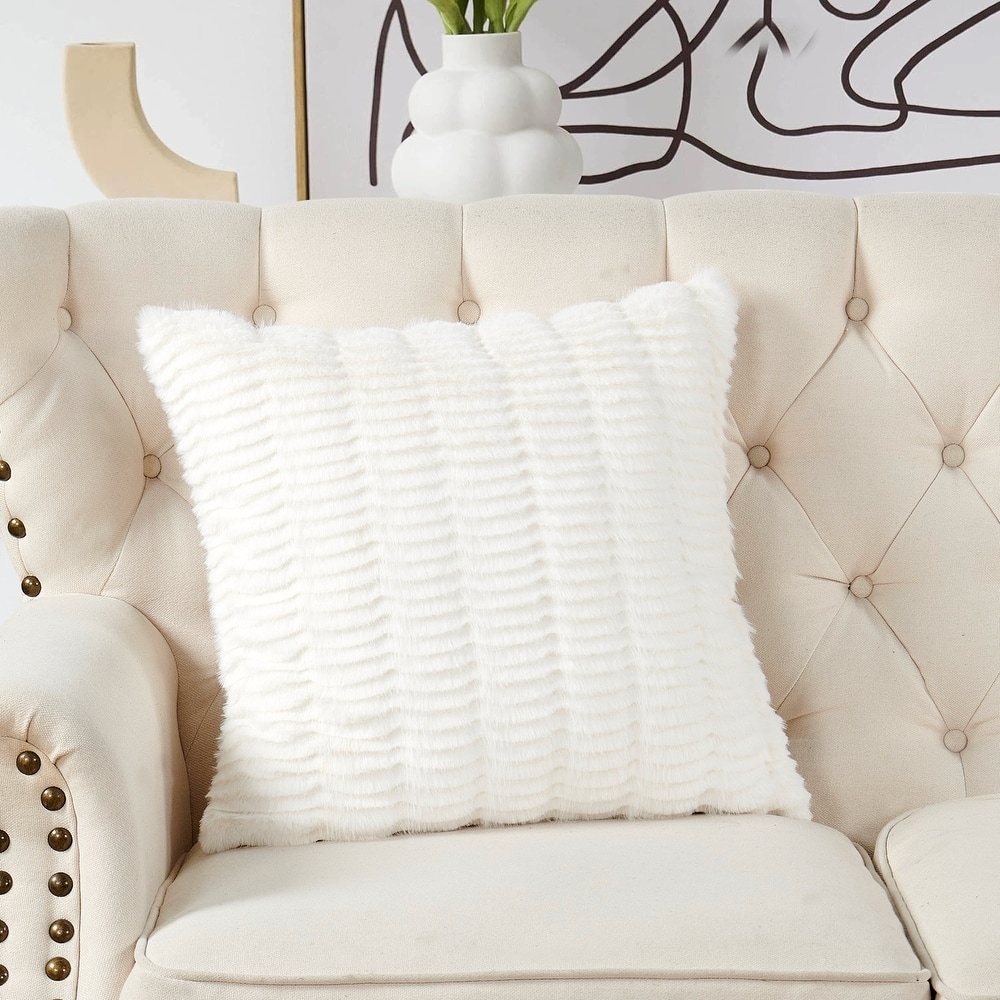 1 Pc Shaggy Wavy FauxFur Pillow Shell Soft Cushion Covers for Sofa