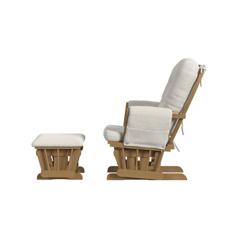 Kennedy Classic Rocker with Ottoman, Vanilla Fabric