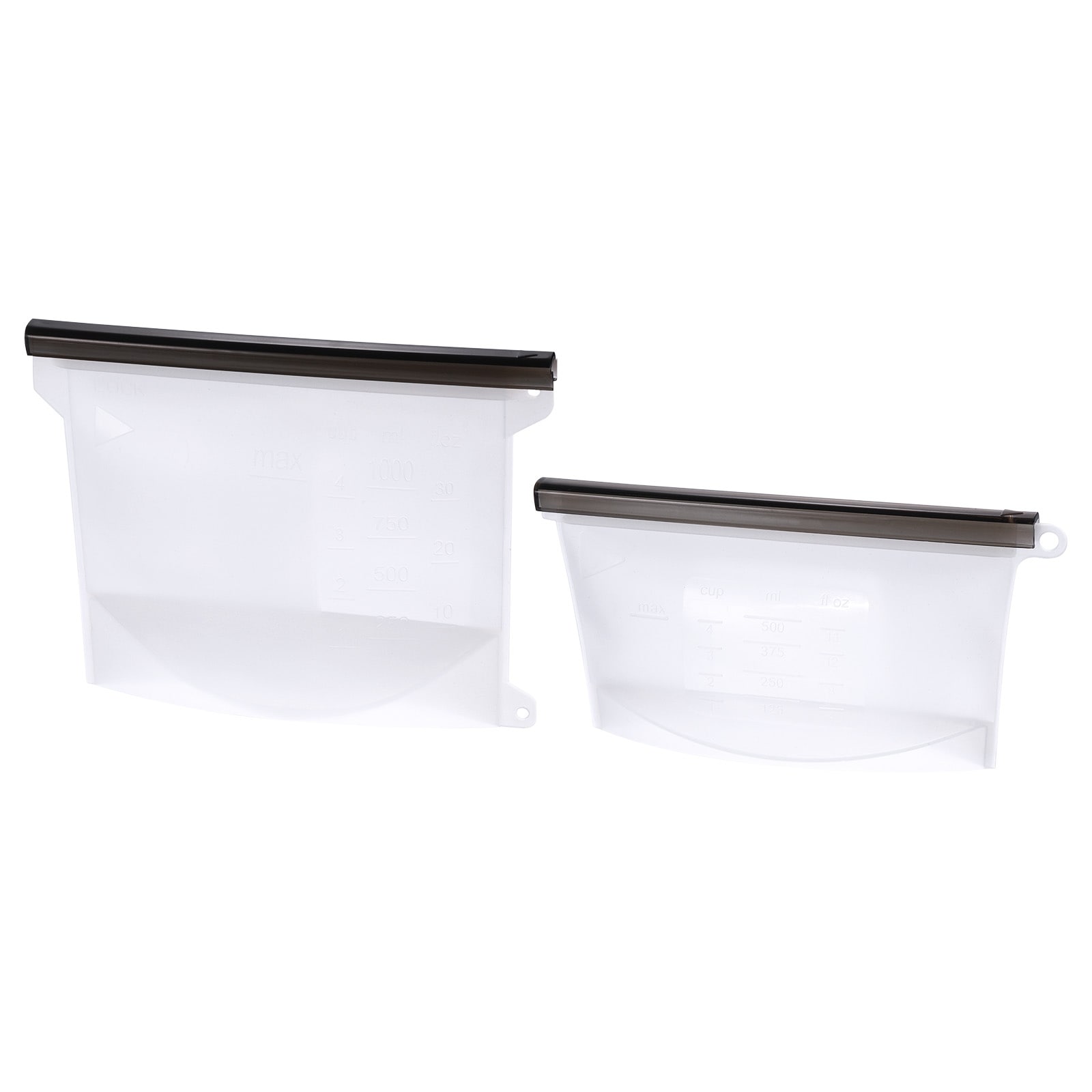 Silicone Food Storage Containers Leakproof Reusable Freezer Bags-White(2PCS) - White