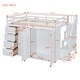 preview thumbnail 5 of 14, Full Size Wood Loft Bed With 2 Built-in Wardrobes, Cabinets and Drawers