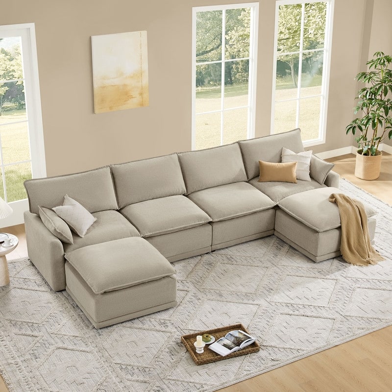 Spruce & Spring Modular Couch Oversized Sectional Sofa for Living Room