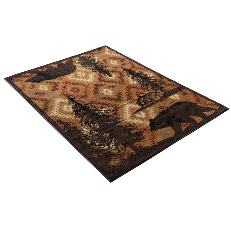 Sunset Valley Little River Brown Lodge Area Rug