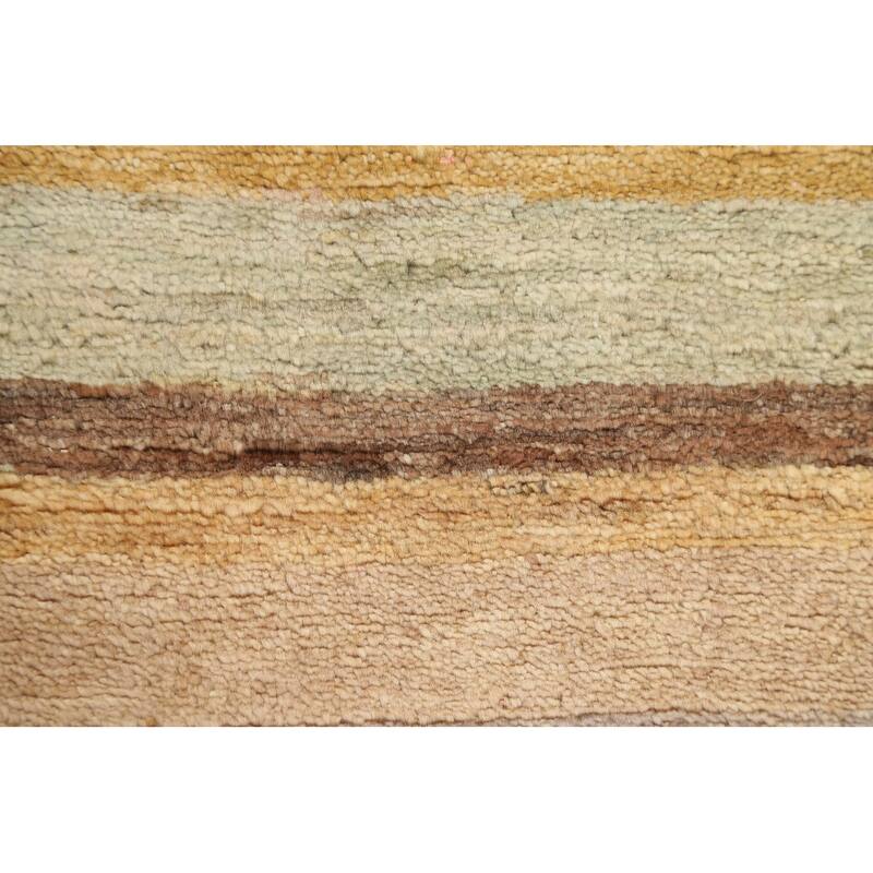 Contemporary Striped Gabbeh Kashkoli Wool Area Rug Hand-knotted Carpet - 3'1" x 5'2"