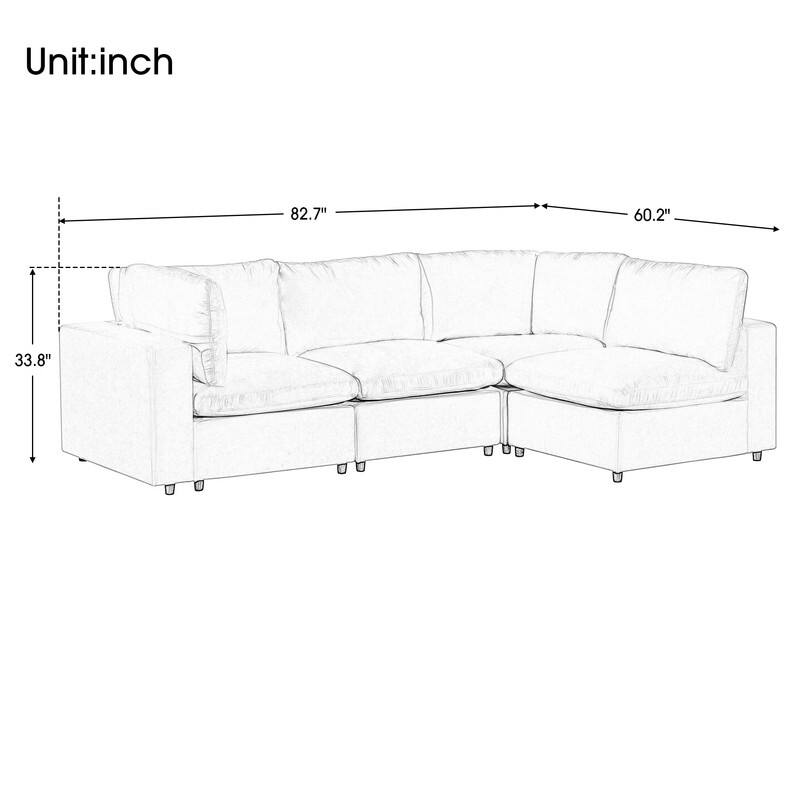 Modular Sofa with Wireless Charging and Built-in Bluetooth Speaker in Arm