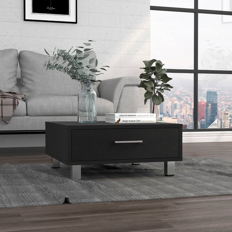 Coffee Table Albuquerque, One Drawer, Light Pine Finish,High quality and durable - Black