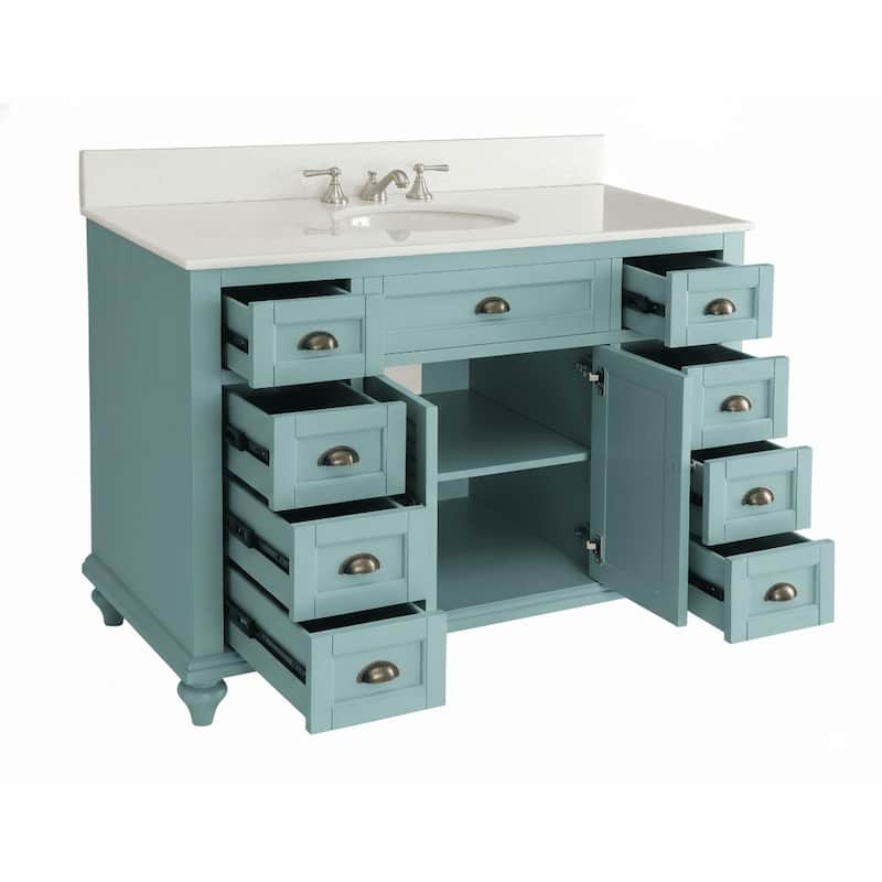 49" Glennville Bathroom Sink Vanity w/ Matching BS - Blue