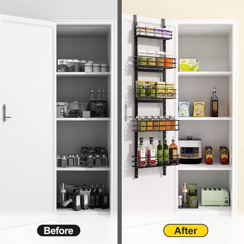 12 Inches Wide Pantry Door Organizer - 11.81"D x 4.72"W x 49.92"H